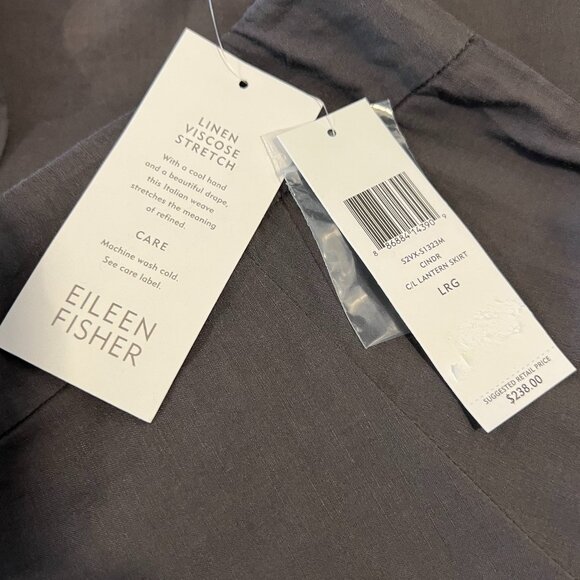 Eileen Fisher Gray Midi Lantern Skirt NWT Large - Picture 8 of 10